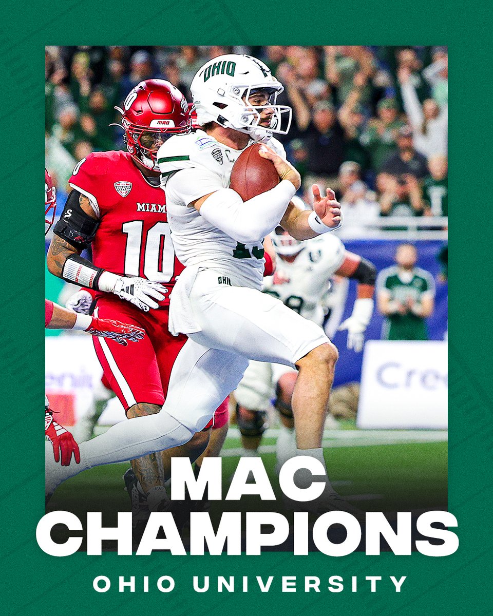 ESPNCFB's tweet image. FOR THE FIRST TIME SINCE 1968‼️ 

THE OHIO BOBCATS ARE YOUR MAC CHAMPIONS 🏆
