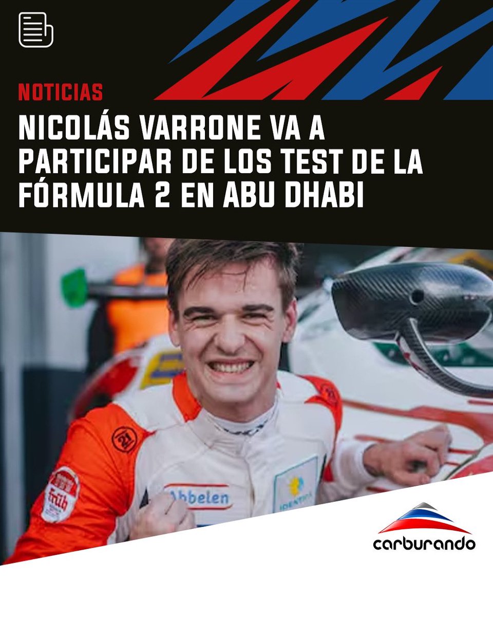 ¡Nos volvemos a ilusionar! 🇦🇷

🏁 <a href="/NicoVarrone/">Nico Varrone 🇦🇷</a> participará este viernes en los test de F2 en Abu Dabi al mando del auto del equipo AIX Racing. Como parte de su preparación, el martes girará en Barcelona con otro F2 para ajustar los últimos detalles.