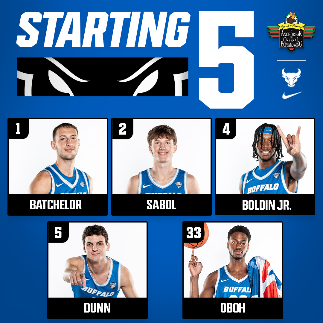 Tonight's starters against the Akron Zips!

📺: <a href="/ESPNPlus/">ESPN+</a>

#ALLinGRIT🤘| #UBhornsUP