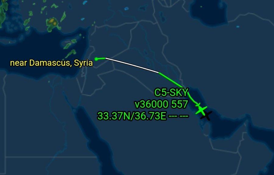 Lodda Matthäus (@mharloff2023) on Twitter photo Bashar Assad's private jet right now
That was 16.38 MEZ
Assad sitzt in seinem Privat-Jet und flüchtet !!
#Syria #Syrien #Damascus #Homs Bashar Assad's private jet right now
That was 16.38 MEZ
Assad sitzt in seinem Privat-Jet und flüchtet !!
#Syria #Syrien #Damascus #Homs