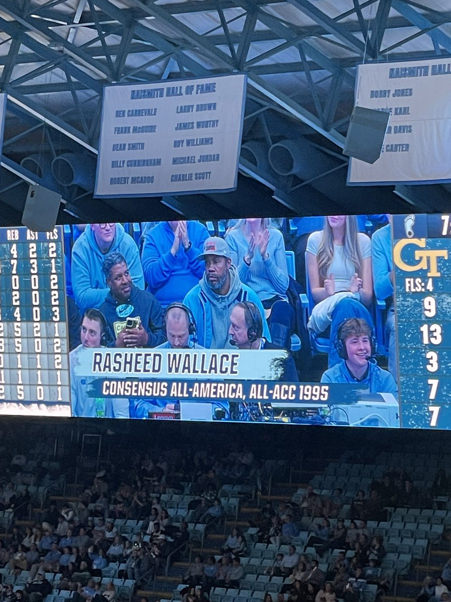 tarheelswire's tweet image. Rasheed Wallace also in the house for #UNC-#GeorgiaTech!