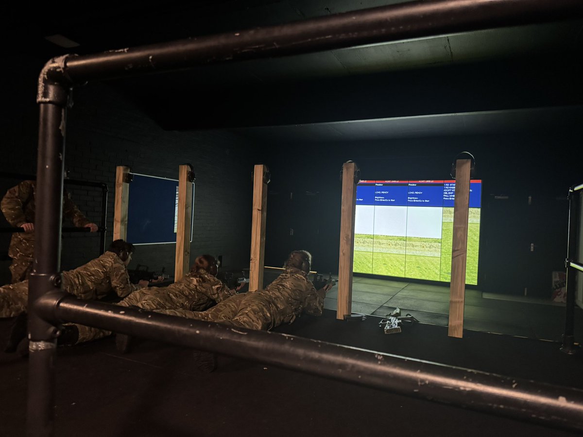 KSRCCF's tweet photo. Today cadets from @KingsSchoolRoch were making the most of the Dismounted Close Combat Trainer, a fantastic opertunity to brush up on marksmanship principles with much improvement all round @Rodgray27 @CCFcadets @SouthEastRFCA https://t.co/kqggkk5cVu