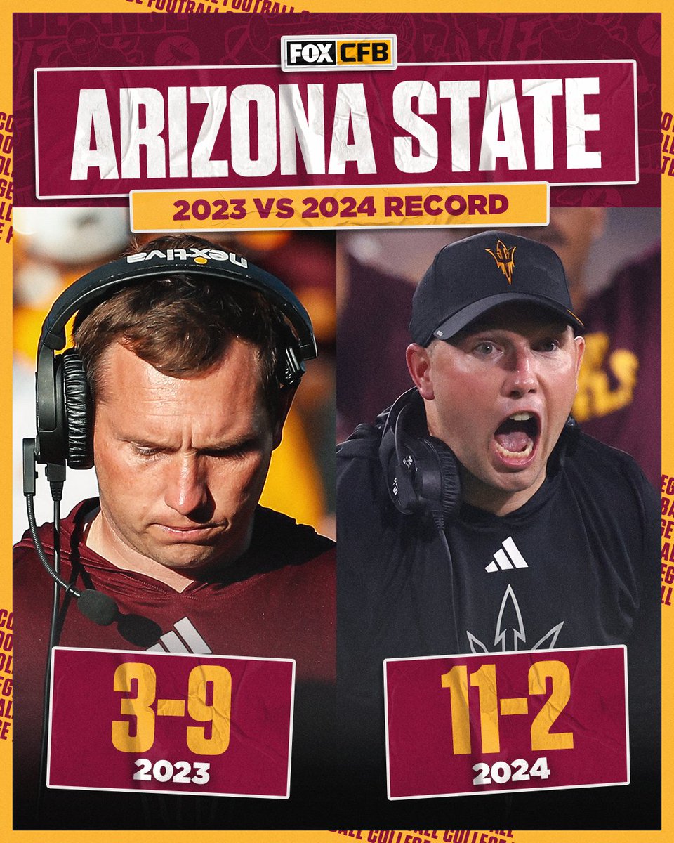 CFBONFOX's tweet photo. In just two seasons with the Sun Devils, @KennyDillingham has completely turned around @ASUFootball 📈😤 https://t.co/VyjfG18c9c