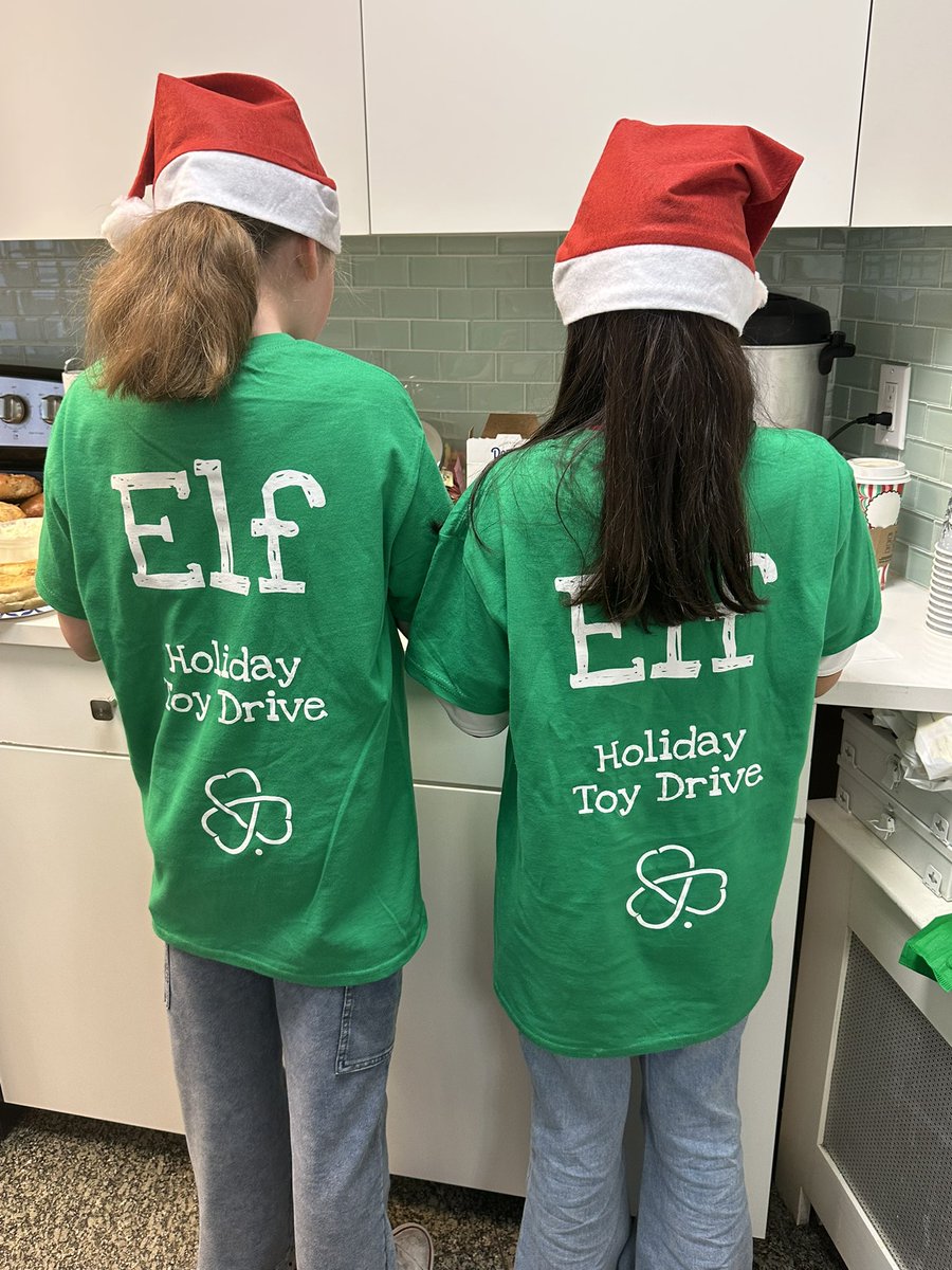 Two of our youngest elves fueling up on coffee today!