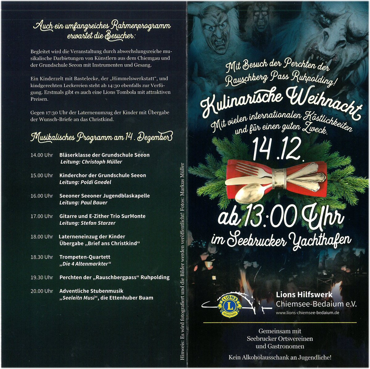 Die kulinarische Weihnacht am 14.12. im Seebrucker Yachthafen.