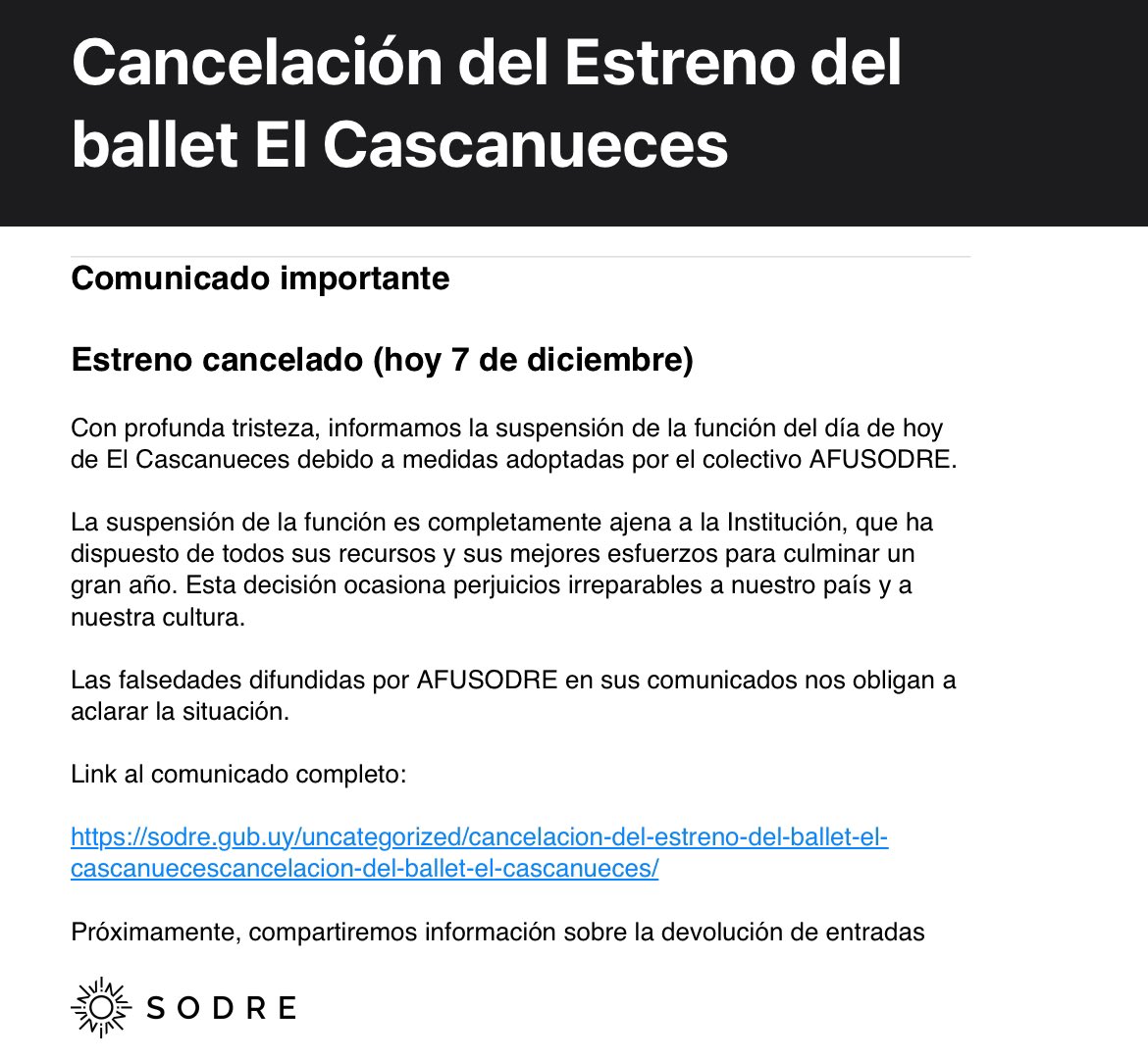 Entiendo que haya problemas y todo eso. Pero que te cancelen la obra 2 horas antes del estreno, habiendo comprado las entradas hace 11 meses, me parece una VERGÜENZA.
Calificación: Pueden y deben mejorar.

Si queremos pertenecer al mundo, esto no puede pasar más.