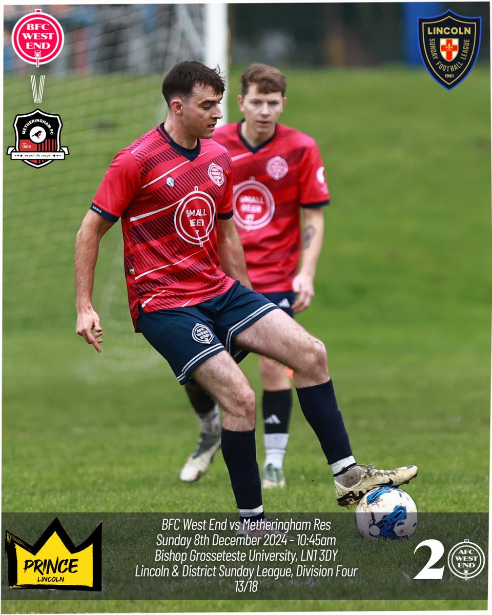 We have two fixtures doing battle with Storm Darragh tomorrow morning.

AFC take on Hughsie FC at Christs Hospital School, whilst BFC welcome Metheringham Reserves to BG.

This week's matchday sponsor is our social venue the Prince of Wales 

#WeAreWestEnd