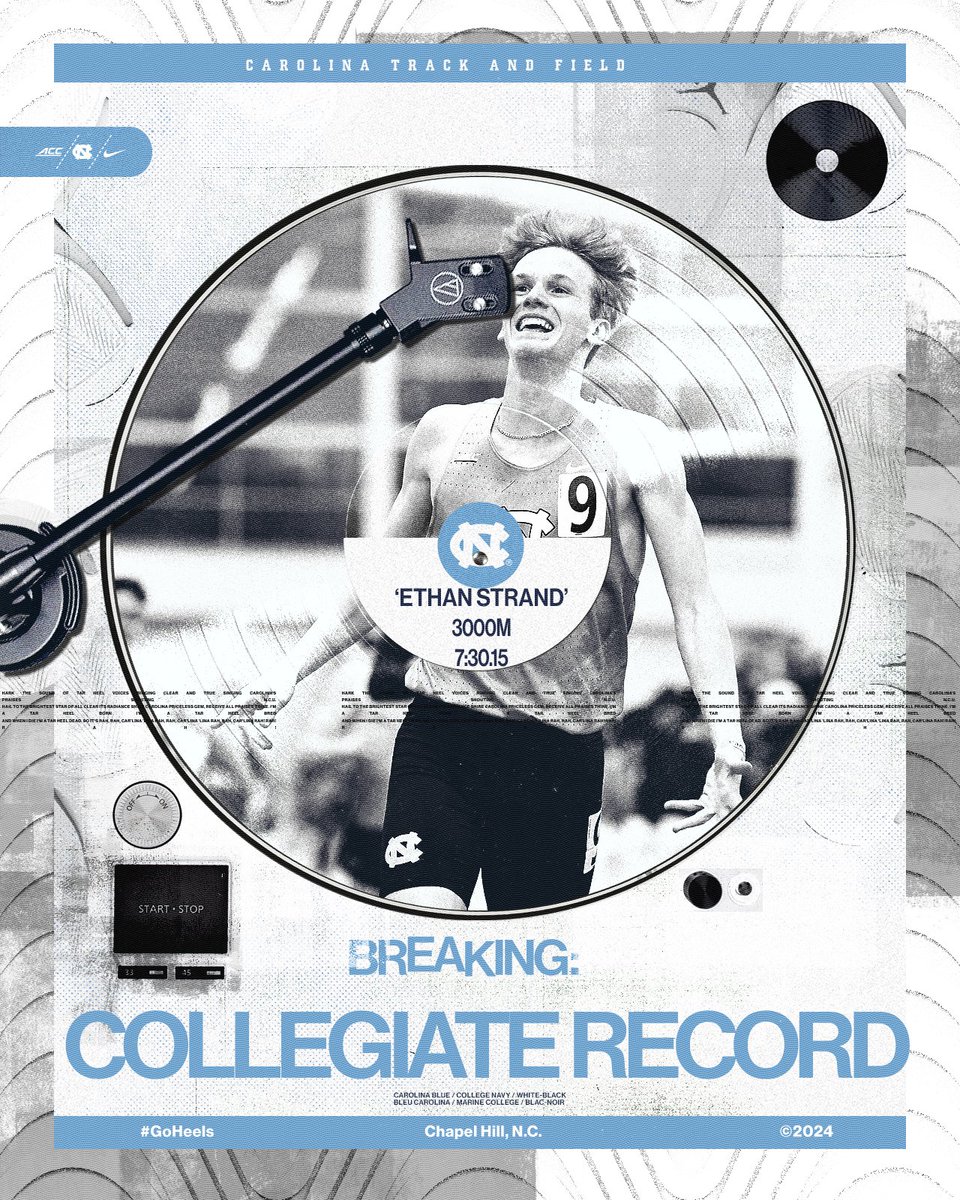 HISTORY IN BOSTON!

Ethan Strand DESTROYED the NCAA record in the 3000m! Parker Wolfe finished right behind Strand with the second-best time of all time!

#GoHeels