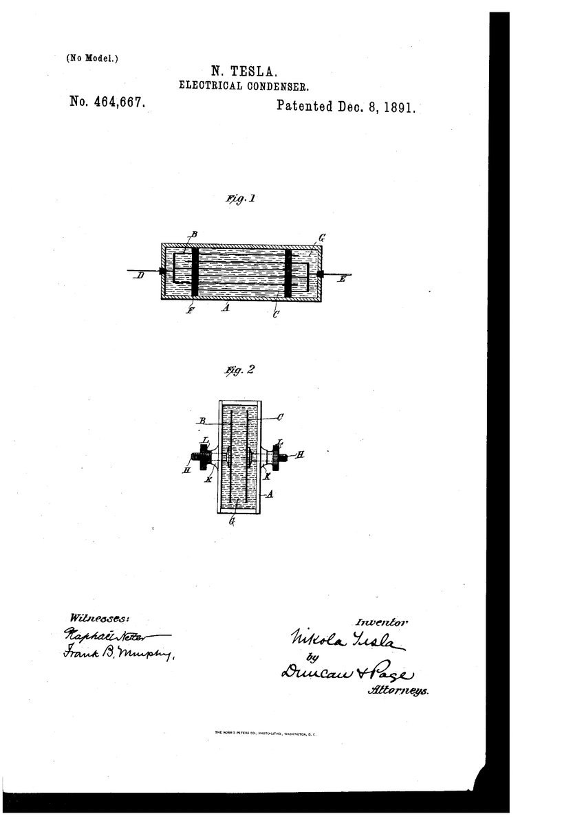engineers_feed's tweet photo. On Dec 8, 1891, Nikola Tesla patented Electrical Condenser. https://t.co/E6jY29xyal