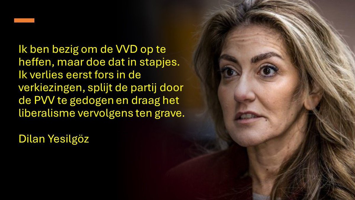 Hoe de VVD met volle overtuiging de ondergang tegemoet gaat.
In 1948 werd de partij opgericht.
Dank zij Dilan Yeşilgöz bestaat de reeële kans dat ze de 80 jaar niet haalt.