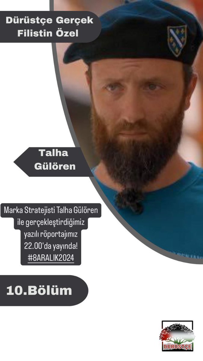 DurustceGercek's tweet photo. Marka Stratejisti @TalhaGuloren ile gerçekleştirdiğimiz yazılı röportajımız
22.00'da yayında!
#8ARALIK2024 https://t.co/XwfKi2jGeK
