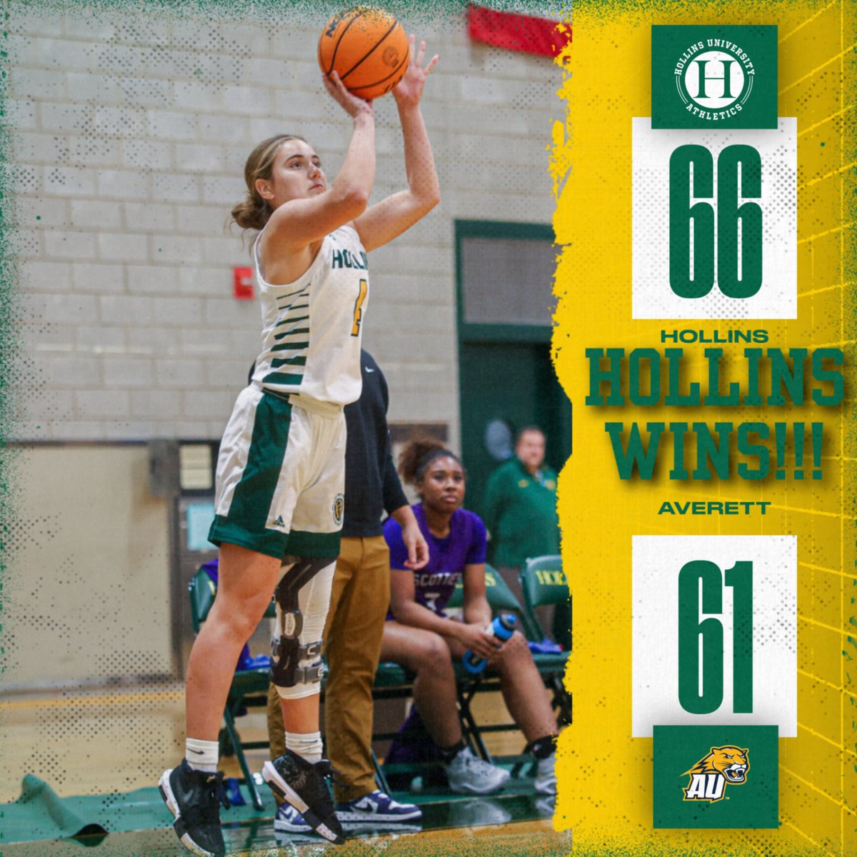 HOLLINS WINS!!!
@hollinshoops with a 66-61 road <a href="/odacathletics/">ODAC</a> win at Averett
#MyHollins