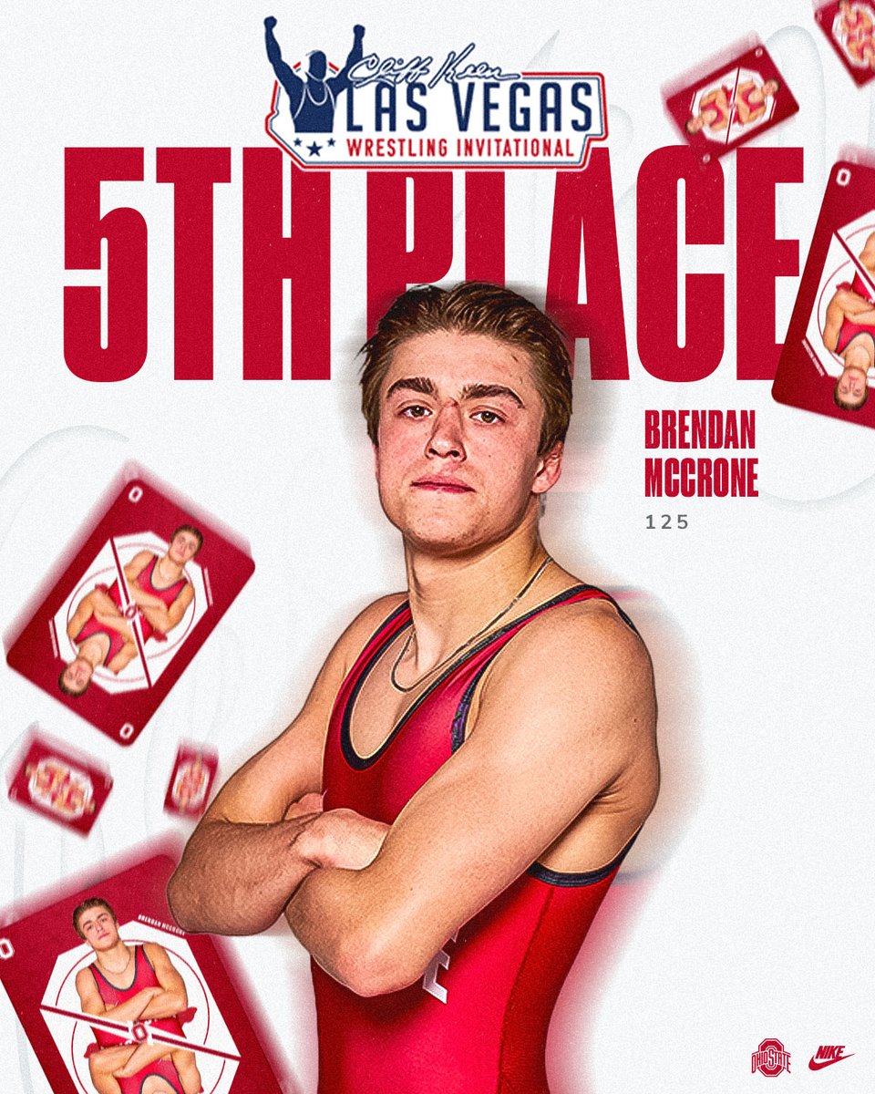 📍𝘾𝙆𝙇𝙑  | 5th Place  
125 | BRENDAN👏MCCRONE👏
No. 6 Brendan McCrone pins No. 8 Maximo Renteria (ORST) in P2 to secure a Fifth Place finish at CKLV!
#GoBucks