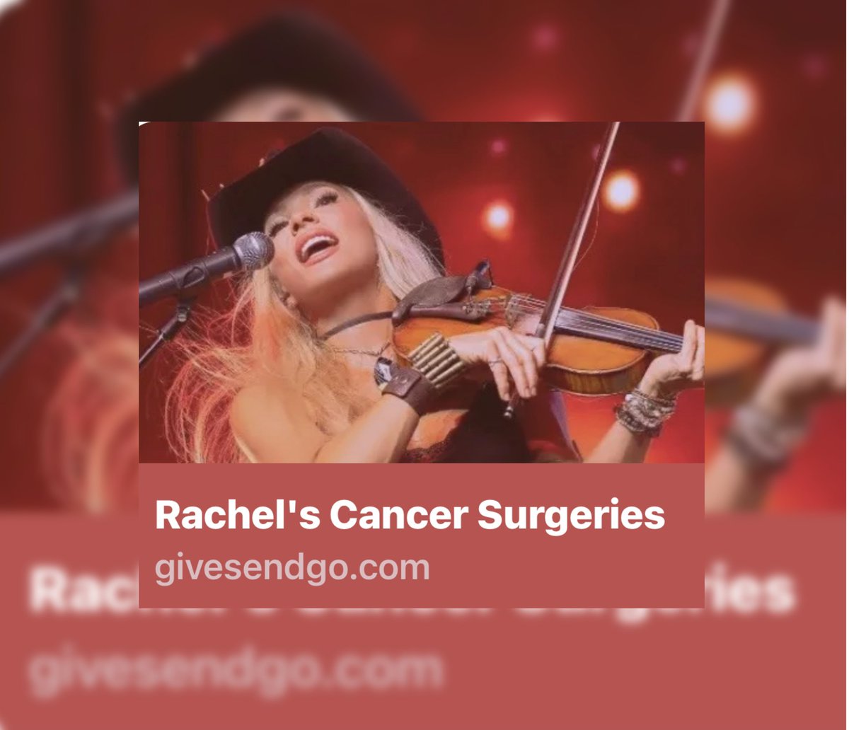 Let’s help Rachel with this #cancer crap and help her relax while she’s down so she can get back on that stage.

givesendgo.com/rachelstacy