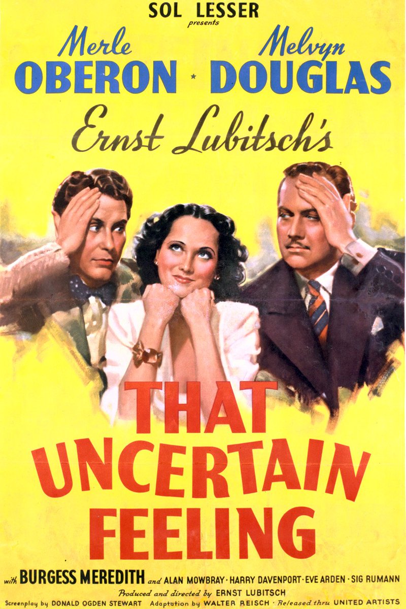 bogartiano's tweet photo. Comedia de 1941 sobre el matrimonio y las inseguridades que conlleva un compromiso de años, con escenas graciosas en lugares impensados y diálogos tan buenos que son para enmarcar: otra genialidad del maestro Lubitsch #ThatUncertainFeeling https://t.co/F9CtR6aY9r
