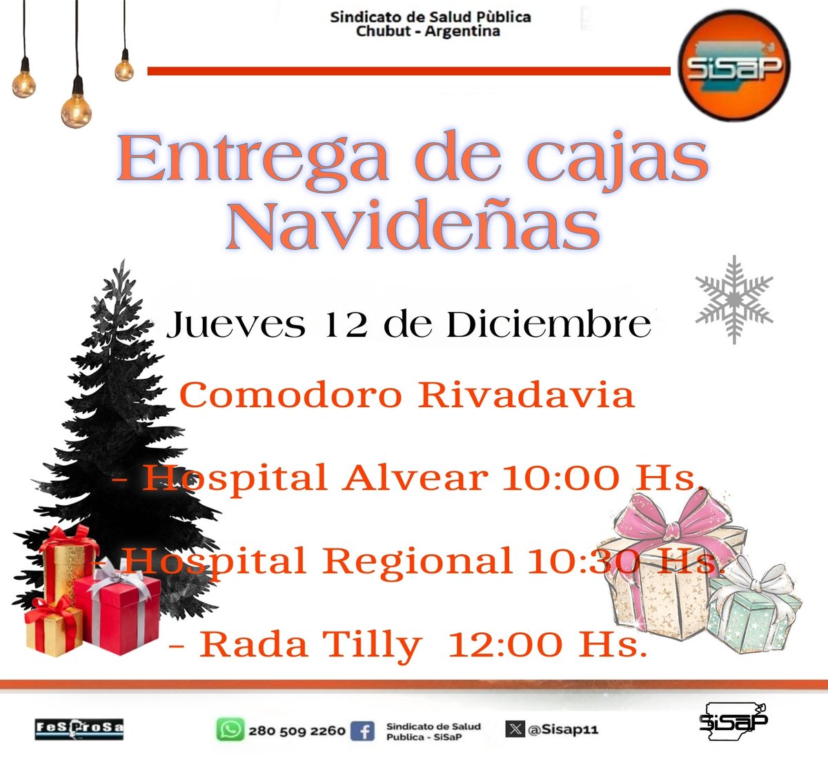 Comienza la entrega de cajas Navideñas, atentos/as a los cronogramas que iremos compartiendo.

#Navidad #equipo #SISAP