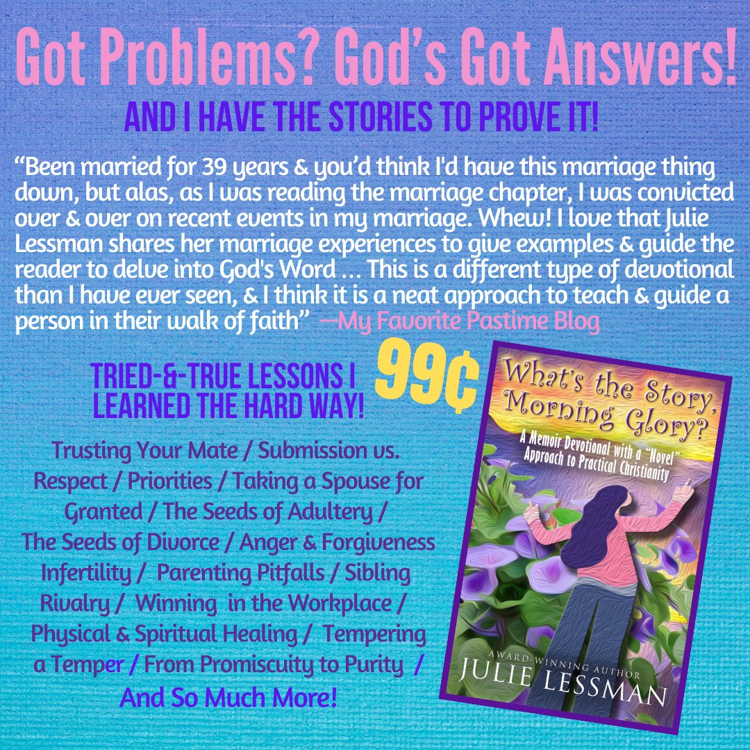 julielessman's tweet photo. 🙌🏻SALE! My new quirky 5-⭐️ memoir devo is only 99¢! “An inspirational masterpiece,” “Have yet to read a devo that has moved me &amp; drawn me closer to God” “Has changed my perspective on many topics in my life.” https://t.co/WrY0y8ijqm #ChristianBooks #christianbook #devotional https://t.co/J6Ugkujqlr