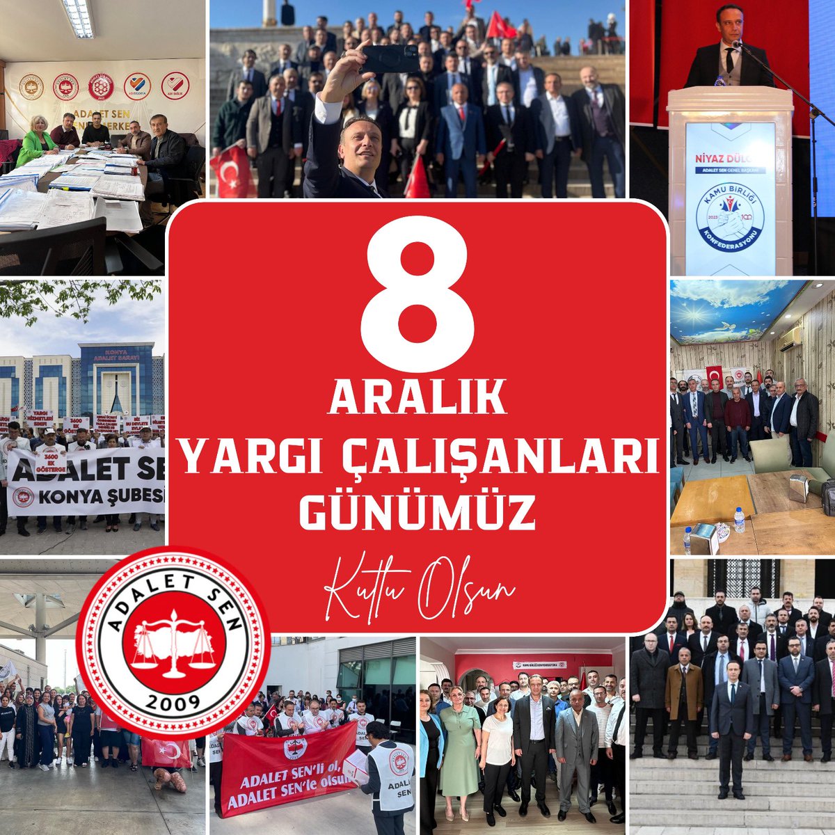 Adaletin temeli, insan emeği ve alın teriyle yükselir. Bu temel, yalnızca mahkeme salonlarında alınan kararlarla değil; kararların uygulanması, düzenin korunması ve adaletin toplumun her köşesine ulaşması için özveriyle çalışan siz değerli yargı çalışanlarının gayretleriyle