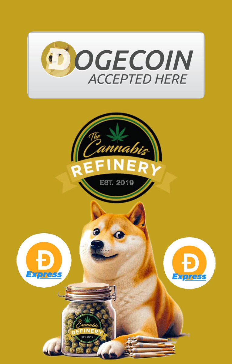 Cannabis Refinery, one of our first collaborators, is rated #1 Dispensary in Edmund, Oklahoma 🥇 

Operating with a 24 hour drive through, 
$DOGE payments are available all the time!
