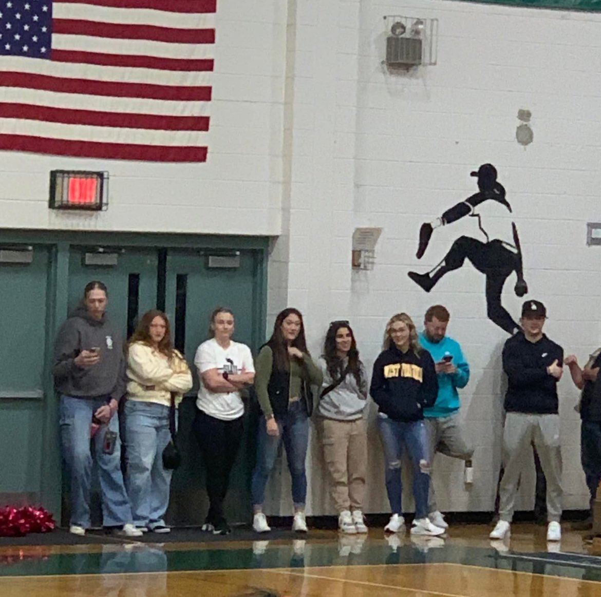 This makes me so happy, was affectionately called the retirement corner by the photographer Mrs Lookabill. Good to see them back in support of our team. Thank you all. Some state champions right here!!