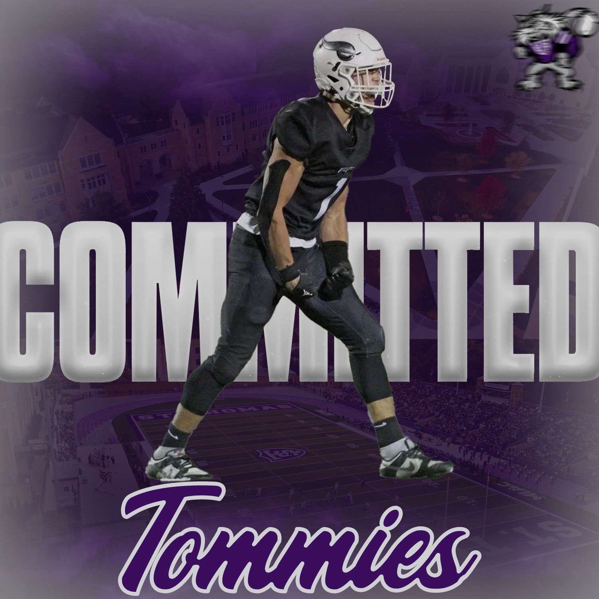 MasonRichter7's tweet image. Committed! #RollToms 💜🤍@Coach_Caruso @kuchinski8 @CoachNickleson @UST_Football @Coach_J_Becker @BBadger32