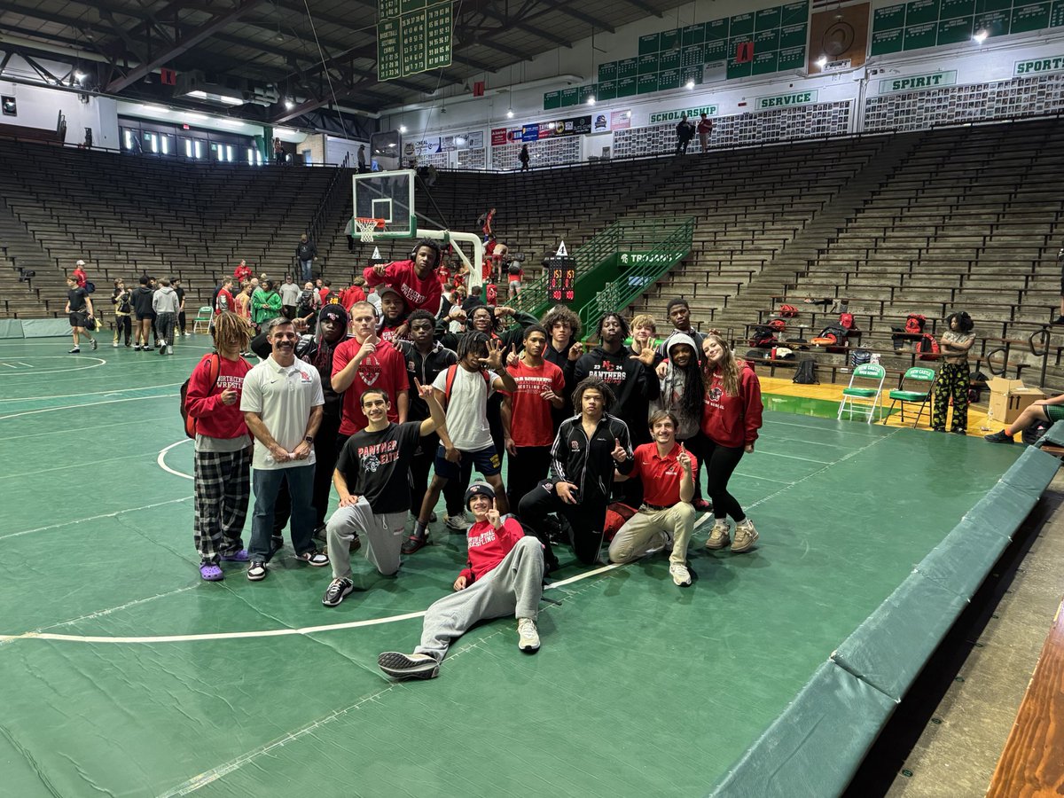 panthersnc's tweet photo. NC Panther wrestling goes 5-0 to earn the New Castle Invitational trophy https://t.co/nI4qQ51SQO