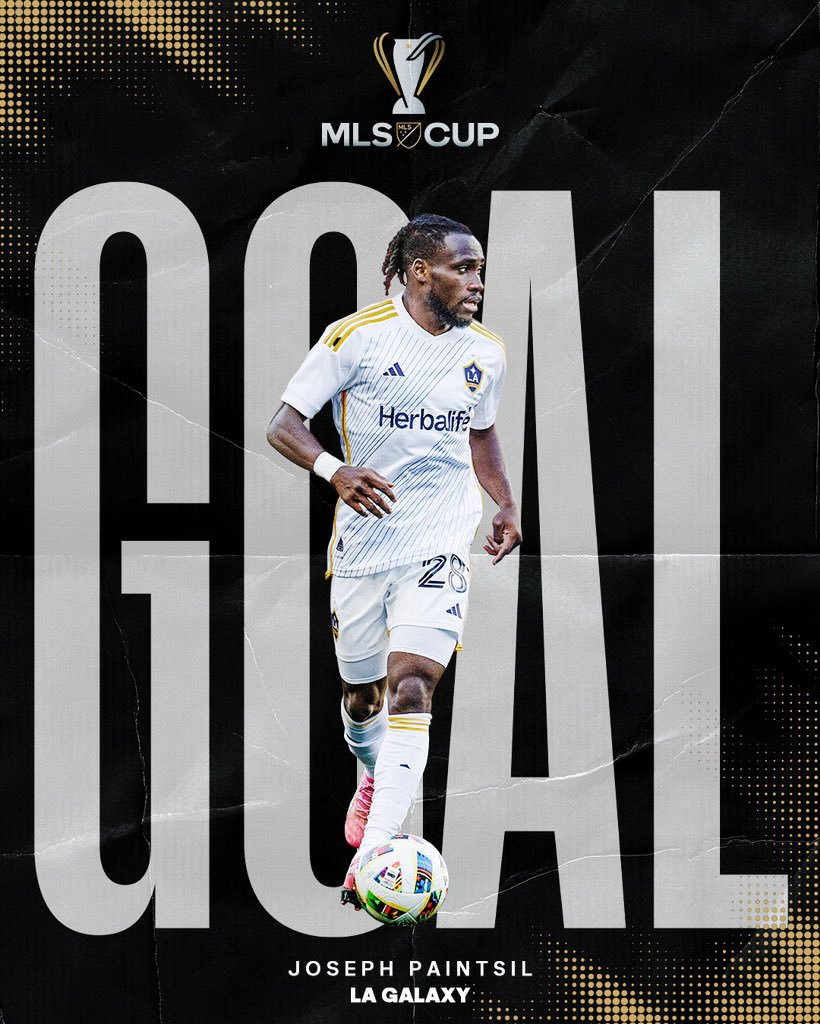 MLS's tweet photo. GOAALLLLLLLLLL JOSEPH PAINTSIL!!!!

@LAGalaxy strike first. #MLSCup https://t.co/A7pZEwwuM6