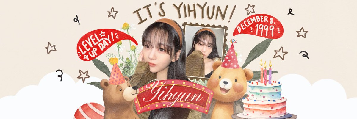𝓣he ringing of bells rang out in the cold of the snow-covered white city. 25 years ago, there was a thunderous cry that created a smile on everyone’s face. Today let’s celebrate the birth of our beautiful princess Cho Yihyun with vivacity and hope. (twibbo.nz/yihyunlevelup) 🧸