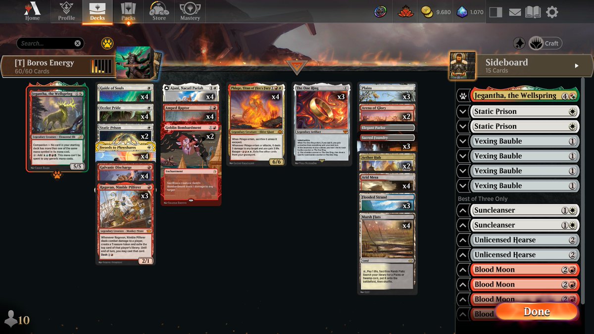 7-0 no metagame challenge timeless com o boros energy, primeira tentativa. Blood Moon é com certeza uma carta de magic.
.
7-0 on timeless metagame challenge with boros energy, first  try. Blood Moon surely is a magic card.
.
List on alt.
.
<a href="/fireshoes/">Robert Taylor🔥</a> <a href="/mtgazone/">MTG Arena Zone</a>