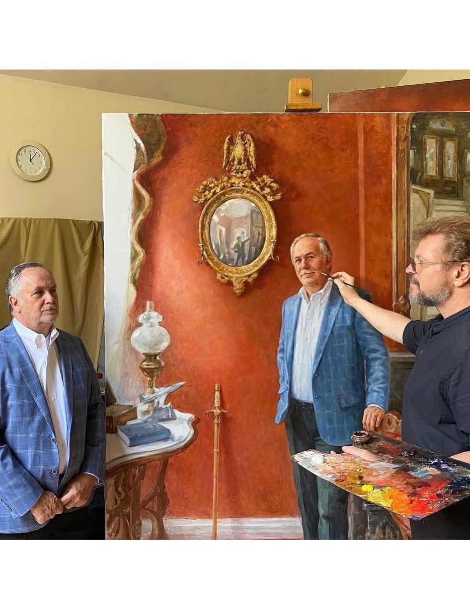 IgorBabailov's tweet photo. .
Pre-unveiling of a full-length oil #portrait in my #studio.
(Oil on Canvas), Corporate collection.
#portraitpainting #corporateportrait #portraiture #portraitprocess #oilpainting #painting #CommissionedArt #portraitunveiling #art #portraitart #corporatecollection #commissionedportrait #portraitnews #portraitclient #igorbabailov