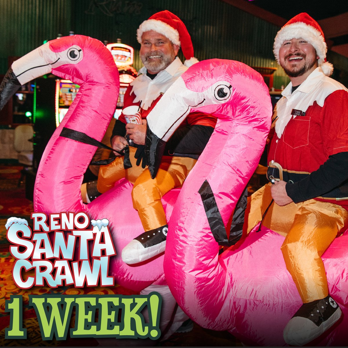 crawlreno's tweet photo. The Reno Santa Crawl is just ONE WEEK AWAY!
Get your cups &amp; book your room! https://t.co/dQ9rQHJ2rN https://t.co/9f5wfZrnr9