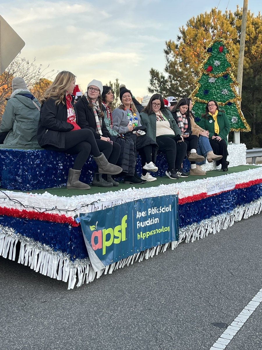 Apex Public School Foundation “Teacher of the Year” float in the Apex Christmas Parade