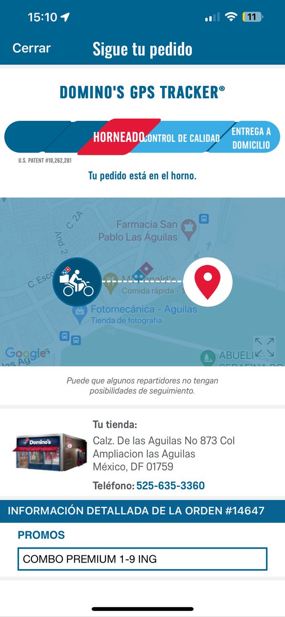 NkAbraham's tweet photo. Se acuerdan cuando en @dominosmx se entregaban las pizzas en 30 min o eran gratis ! Pz yo llevo 40, no responden en sucursal y la app dice que ya la entregó ! 
@Profeco @dominos @somosalsea https://t.co/4gqvL36ruP
