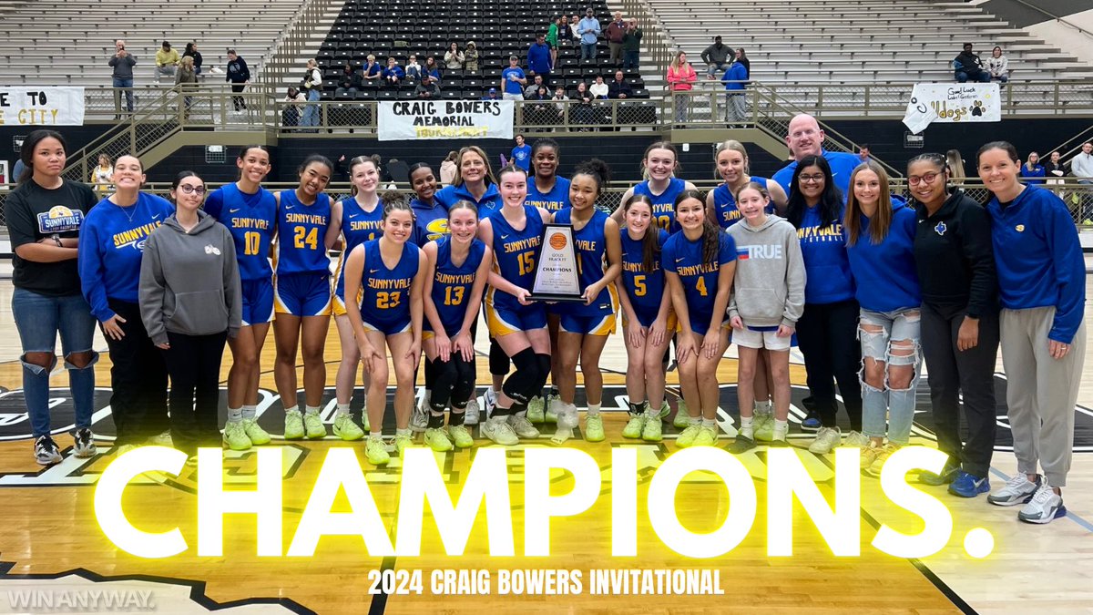 SunnyvaleGBB's tweet photo. The Lady Raiders were the GOLD BRACKET CHAMPIONS in Royse City with a win over HSAA today, 44-31. Alli McAda was named the tournament’s MVP, and Destiny Arinze and Nilaya Gordon were also named to the All-Tournament Team! Great job, Lady Raiders!!!#winanyway https://t.co/6WbqBgBnny