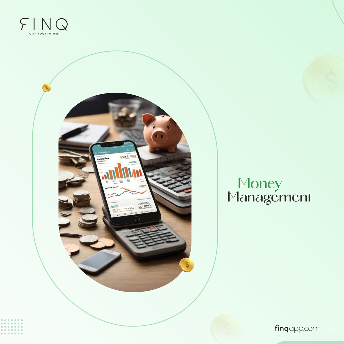 FinqTech's tweet image. Take charge of your finances today! 💸
Track. Save. Grow. Repeat. 🚀 #FINQ #MoneyManagement
