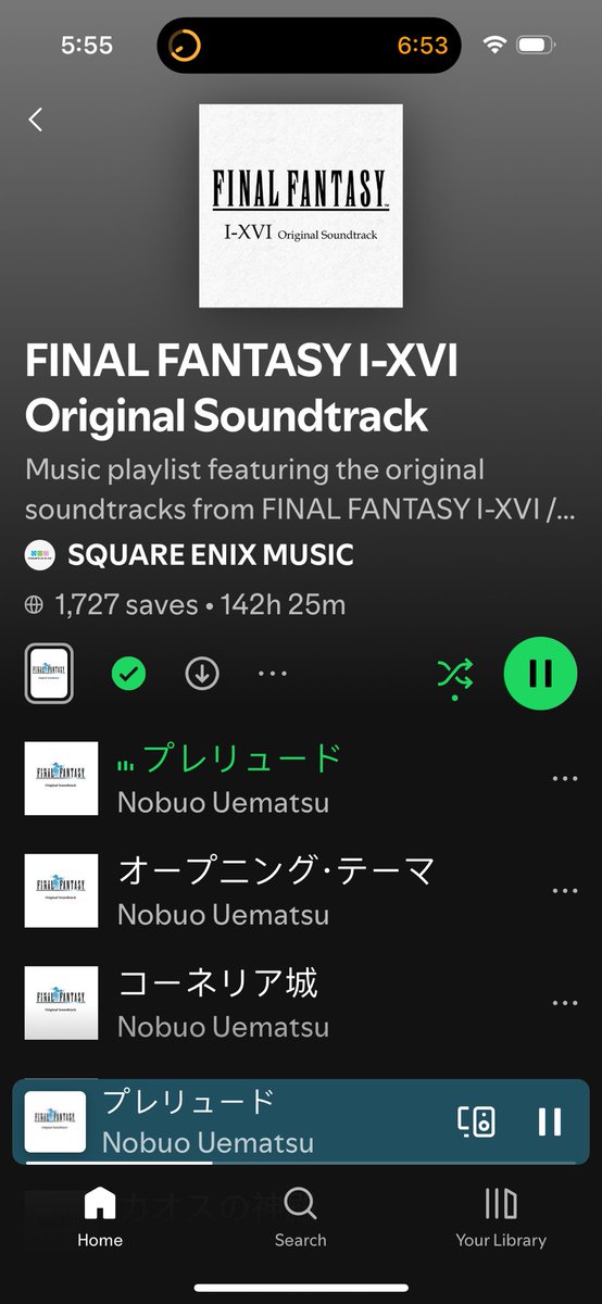 Square released a playlist with every mainline FF song so this is what I’m doing for the next 142 hours I guess