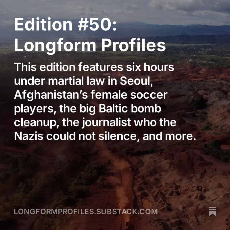 Longform Profiles (@longformprofile) on Twitter photo Edition #50 features amazing longform reads from:
<a href="/sarahjeong/">sarah jeong</a> <a href="/missbarton/">Laura Barton</a> <a href="/PAPPADEMAS/">PAPPADEMAS</a> <a href="/HyltonAnne/">Annie Hylton</a> <a href="/bborrell/">Brendan Borrell</a> <a href="/susandominus/">Susan Dominus</a> <a href="/AmyDMarcus/">Amy Dockser Marcus</a> <a href="/alexcuadros/">Alex Cuadros</a> <a href="/katejoymcqueen/">Kate McQueen</a> <a href="/zachsdorfman/">Zach Dorfman</a>
longformprofiles.substack.com/p/edition-50-l⊠Edition #50 features amazing longform reads from:
<a href="/sarahjeong/">sarah jeong</a> <a href="/missbarton/">Laura Barton</a> <a href="/PAPPADEMAS/">PAPPADEMAS</a> <a href="/HyltonAnne/">Annie Hylton</a> <a href="/bborrell/">Brendan Borrell</a> <a href="/susandominus/">Susan Dominus</a> <a href="/AmyDMarcus/">Amy Dockser Marcus</a> <a href="/alexcuadros/">Alex Cuadros</a> <a href="/katejoymcqueen/">Kate McQueen</a> <a href="/zachsdorfman/">Zach Dorfman</a>
longformprofiles.substack.com/p/edition-50-lâŠ