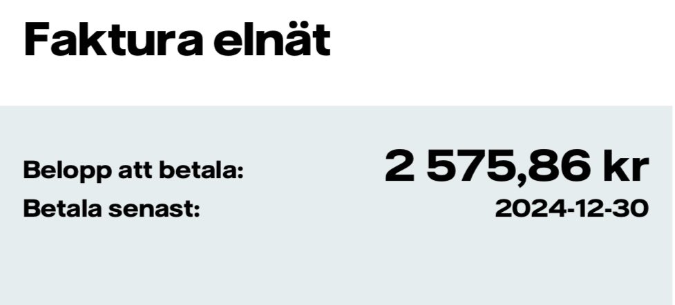 Vattenfall och staten tar ut över 10.000kr i elnätsavgifter och skatt för ett hus som förbrukar 10.000kwh per år. Helt sinnessjukt!
Elpriset är sekundärt. Fasta kostnader ruinerar Sverige. Ändå är infrastrukturen eftersatt.
Hur är det möjligt <a href="/Vattenfall_Se/">Vattenfall Sverige</a>⁩