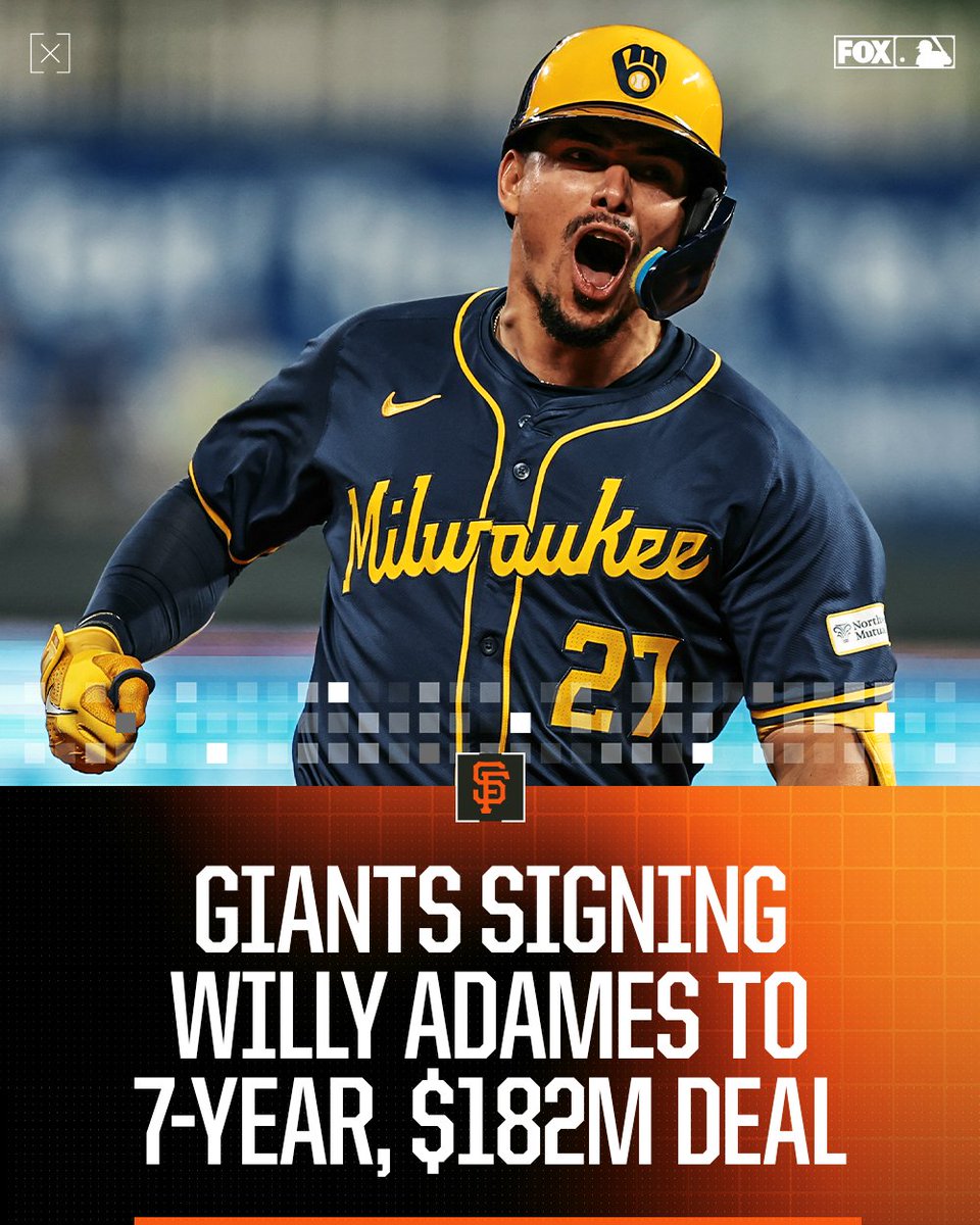 The San Francisco Giants and Willy Adames are in agreement on a 7-year contract, per multiple reports.