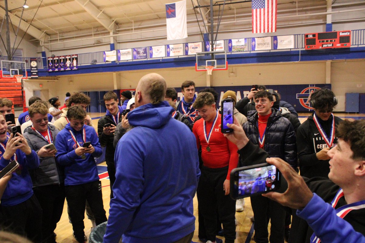 CenturionAD's tweet photo. Win a state title, shave coach’s head!

Thank you to all of the CAL faithful who welcomed the football team back on campus following today’s state championship! https://t.co/I7WZ6PDgky