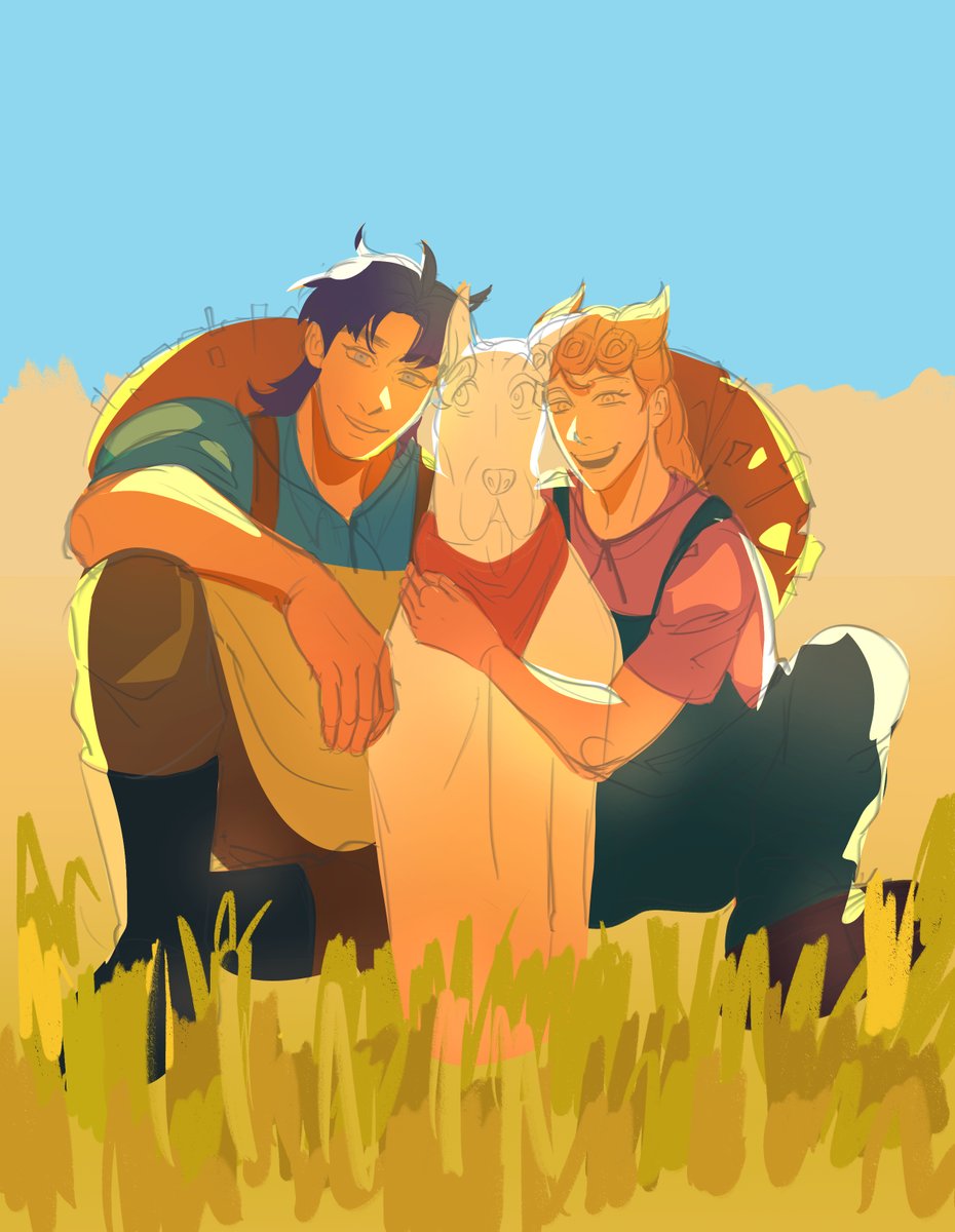 larasbek's tweet photo. [art process] jonathan, giorno, danny #jjba https://t.co/GEoS2AGtHA