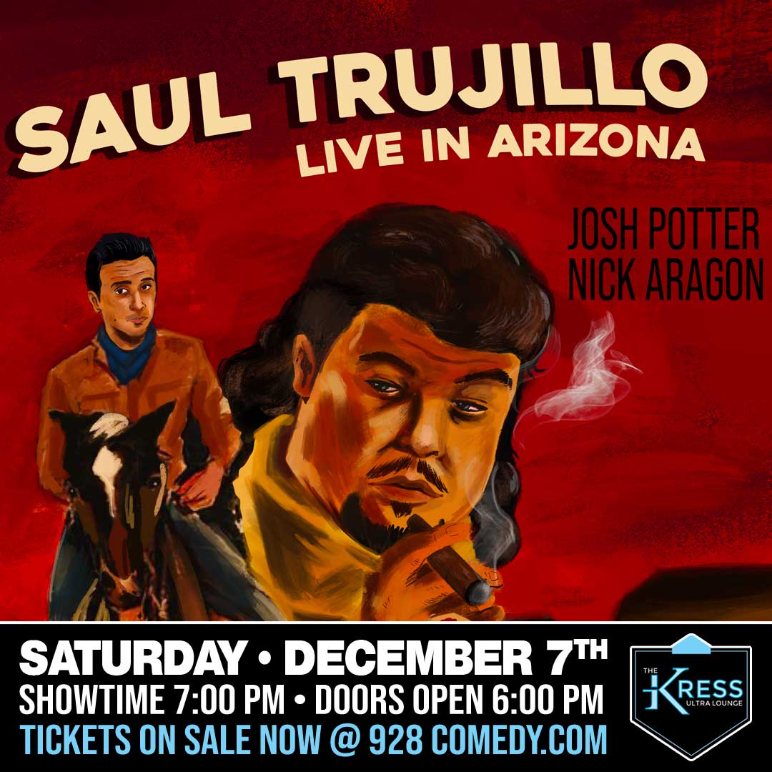 Tonight! The Hilarious Saul Trujillo <a href="/SaulComedy/">Saul Trujillo</a> headlines <a href="/thekressyuma/">The Kress</a>! It's going to be a killer show!  He brought Josh Potter <a href="/J_Potter/">Josh Potter</a> and Nick Aragon <a href="/NickAragon/">Nicholas Aragon</a> with him! Ticket link in bio.   
#YUMA #YumaAZ #ThingsToDoInYuma #928Comedy #StandUpComedy