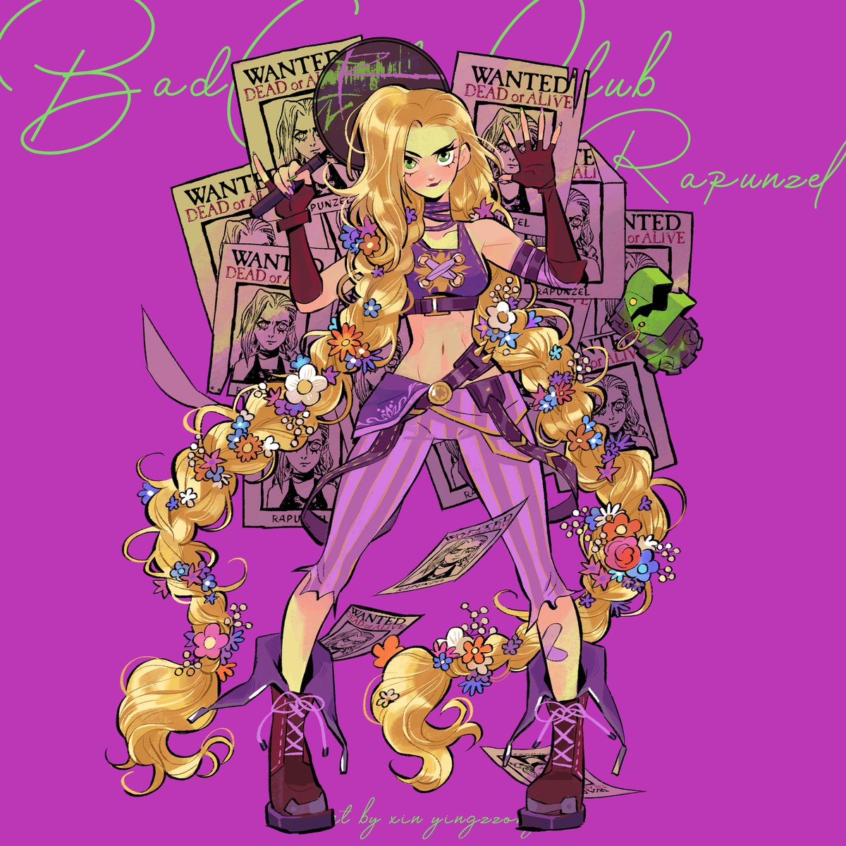 Kiddo_hah's tweet image. Rapunzel X Jinx🌟 2025 pin design for @WitchXingStudio