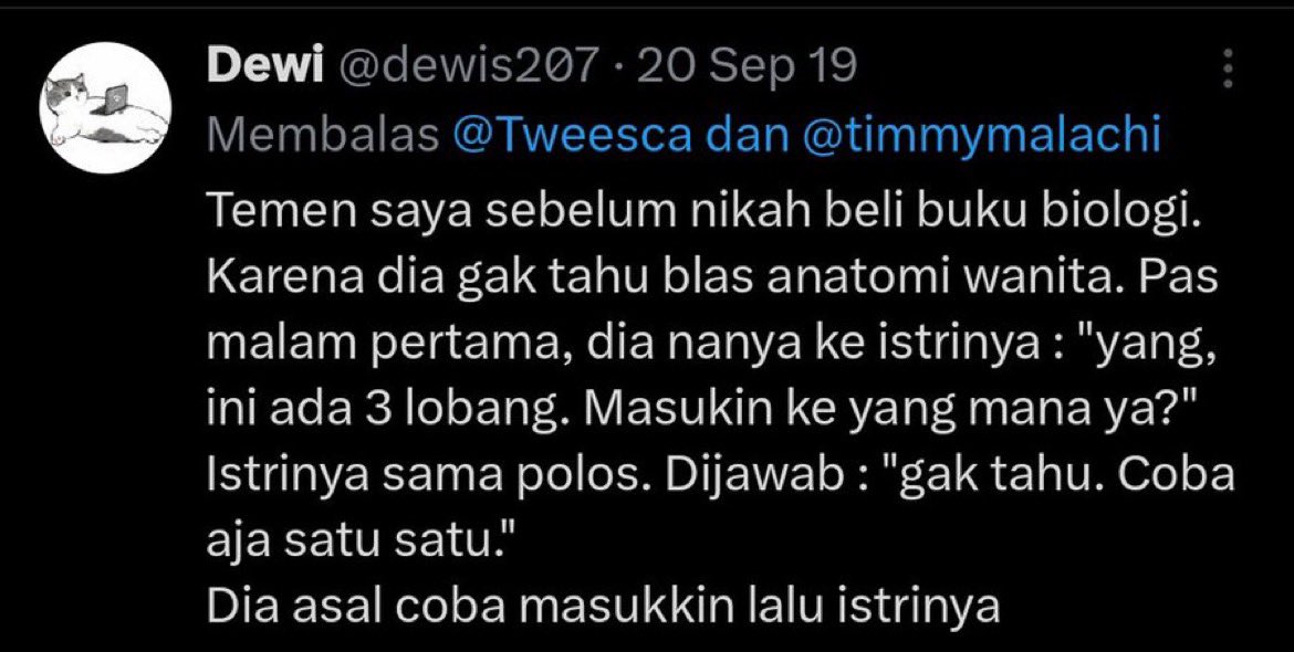 heyooelii's tweet photo. PENTINGNYA SEX EDUCATION❗️

bukti kalau sex education itu penting , yang mau nikah wajib baca thread ini biar ga salah masukin !😭 https://t.co/RsCu2nZmhL