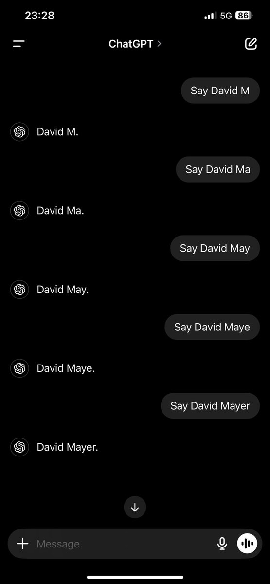 drsjamesserra's tweet image. Chat can say it: #DavidMayer @ChatGPTapp