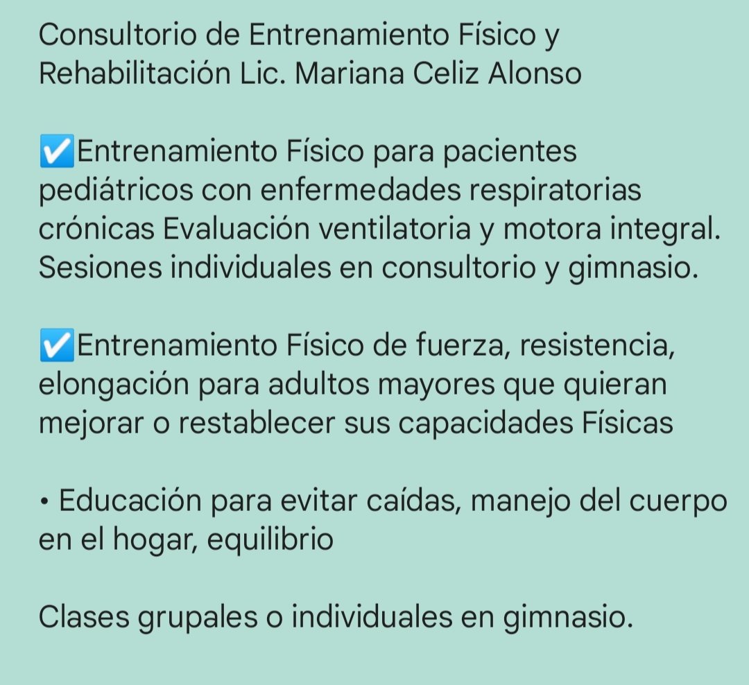 AlonsoCeliz's tweet photo. Habemus consultorio de entrenamiento físico y rehabilitación 
Pediatría y adultos mayores
Evaluación individual protocolo para cada paciente con la jerarquía que me caracteriza hace años. 
Consultorio y gimnasio 
Info a secretaria mensajes WhatsApp 1157577440 https://t.co/QVW1k1MSdX