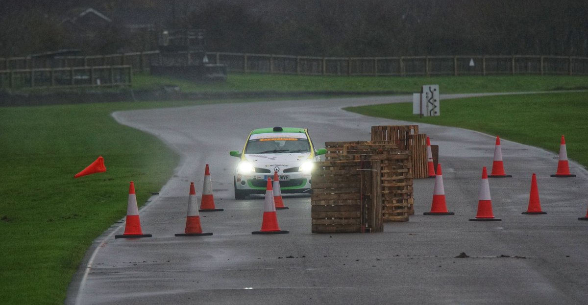 Clio getting it slightly wrong and playing pinball with one of the <a href="/SouthDownsRally/">South Downs Stages</a> chicane marker cones.
