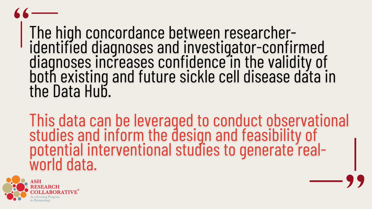 ASH RC Data Hub Accurately Confirms SCD Diagnosis Type: ow.ly/BCJx50Un0Cl  

#ASH24 #SickleCell #ConquerSCD