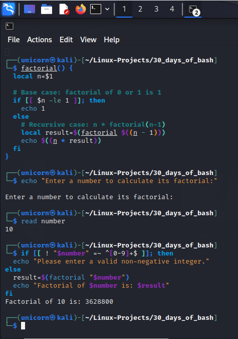 cyber_with_tega's tweet image. Day 6
#30daysofbashscripting 
@akintunero
Functions
I haven&apos;t really gotten this fully but would do more study on this challenge