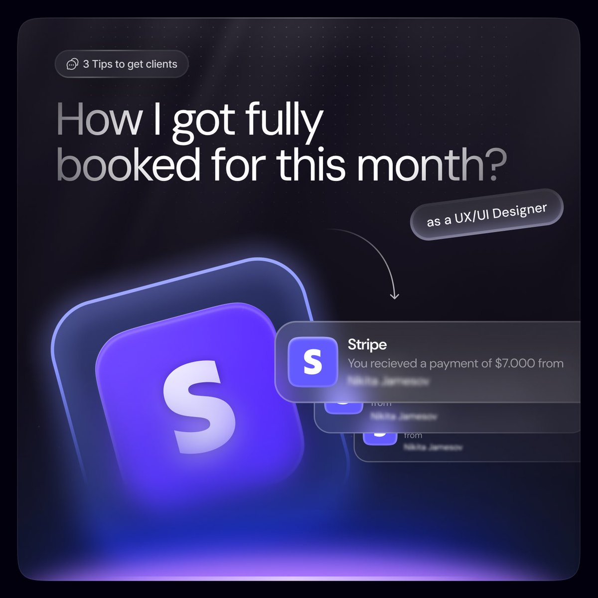 jameslaurents's tweet image. Here's how I became fully booked this month as a UX/UI designer, along with three tips to achieve the same.

Thread: 🧵